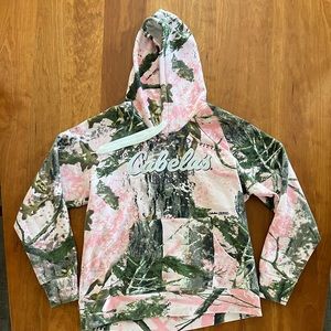 Women’s Large Cabela’s Pink Camo Hooded Sweatshirt